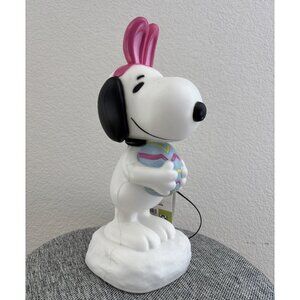Snoopy Easter Beagle Blow Mold Bunny 2025 Tabletop Battery Light Up LED 14" NEW